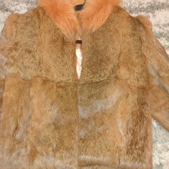fur coat women size medium rabbit fur - Picture 7 of 9